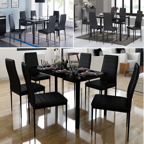 Dining table and chairs - table, of
