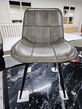 New 4 x Real Leather Vintage Khaki Lotus Dining Chairs *Barker & Stonehouse*