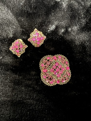 Vintage brooch earrings set - brooch,
