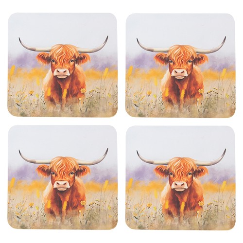 Highland cow coasters - cow,