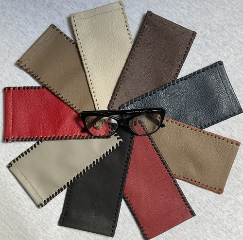 Faux leather glasses soft - , case