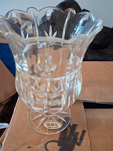 Block clear crystal vase - clear,