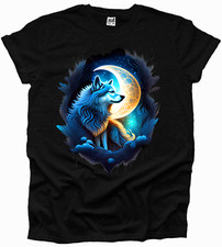 Wolf Grey Moon Tribal Rose Gothic Dog Emo Witch Flower Haunting Men Tshirt Woman