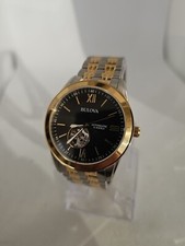 Bulova Classic Automatic Men's Open Heart Dial Two Tone Bracelet 21 Jewels Watch