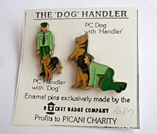 "THE DOG HANDLER"  2 x ENAMEL