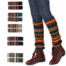 Women Winter Warm Long Leg Warmers Knit Crochet Socks Boho Legging