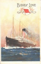 Advertising. Bibby Line by Andrew Reid. SS Derbyshire Marseilles to London 1912.