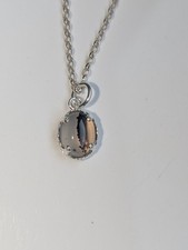 Magical Moss Agate piece in a 925 Sterling Silver Pronged  Bezel and Chain.