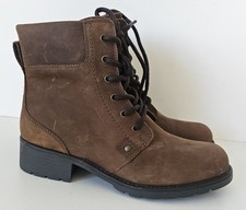 Brown leather lace up women's