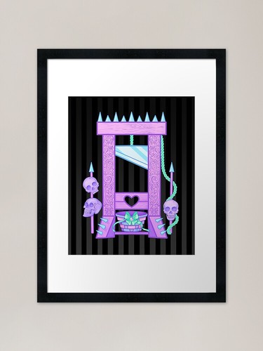 Pretty guillotine framed - framed, art