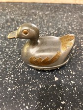 Vintage Pewter & Brass Duck