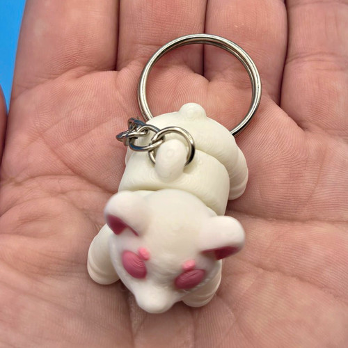 White corgi keyring keychain - white,