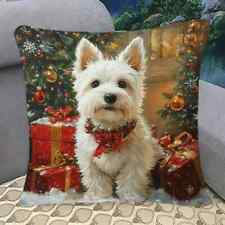 WESTIE DOG WEST HIGHLAND TERRIER - COVER OR CUSHION - PET ANIMALS - GIFT