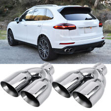 2.5" Inlet 2x3.5" Outlet 9.5" Dual Exhaust Tip Stainless For Porsche Cayenne S