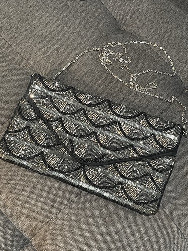 Black gray beaded - black,