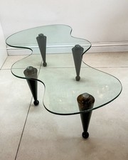 Post Modern Italian Glass Topped Coffee Table 80s Space Age. 