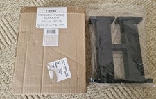 Next Monogram Word Block Ornament - New/Boxed Letter 'H' in Matt Black 8"x 6.5"