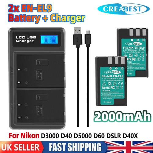 2pack el9 el9a battery - en-el9,