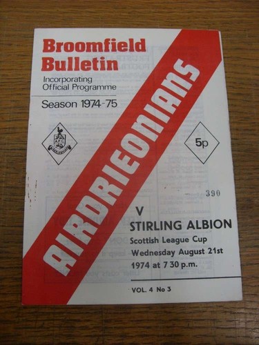 1974 airdrieonians v - airdrieonians,