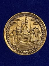 Vintage 1980’s Walt Disneyland Bronze 5 Lands Medallion Coin 43mm Diameter heavy