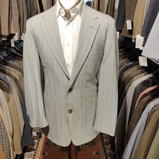 Vintage 42R Mens Striped Stripe Stripy Boater Suit Jacket Blazer Seersucker