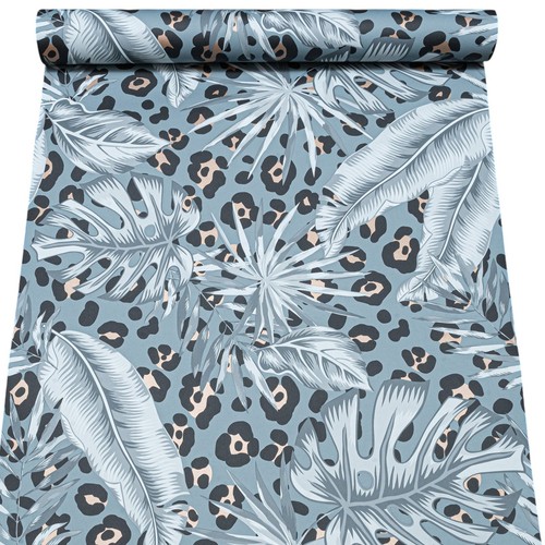 Blue grey tropical wallpaper - blue,