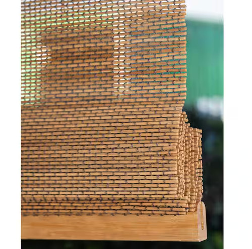 Natural woven bamboo window - woven,