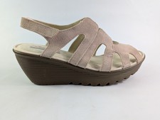 Skechers Suede Leather Wedge Heel Sandals Uk 4.5 Eu 37.5