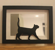 SILVER MIRROR  BLACK  CAT ---