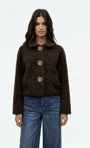 Zara brown faux fur - zara, knit