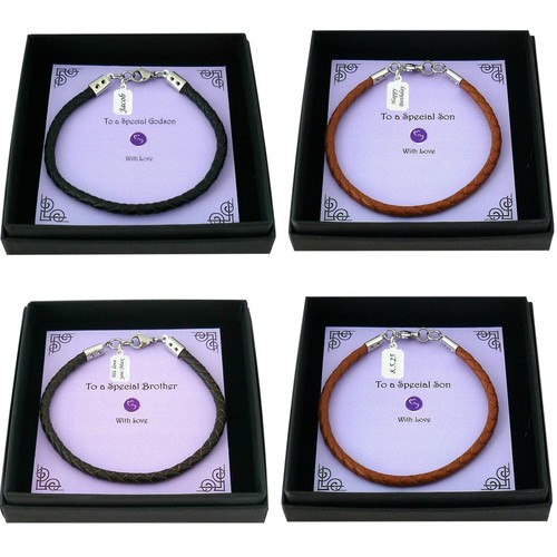 Engraved leather bracelet - leather,