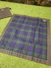 Small Wax canvas sit mat,handy carry bag,Dark Olive wax canvas,green/blue Tartan