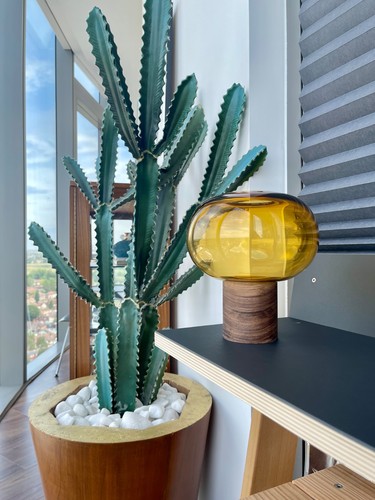 Lsa oblate glass - vase, amber