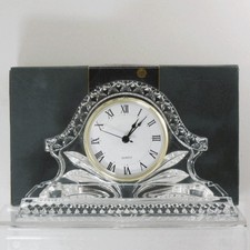 Bohemia Crystal Mantle Clock Quartz Crystal  boxed - 27x17 cm - works/heavy