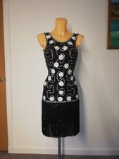 Black Latin Proam Competition Dress Size 6 Handmade Latin Dance Costume