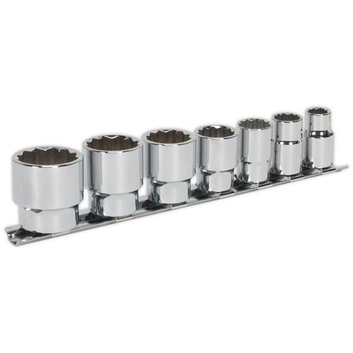 Sealey socket set 7pc sq - sealey, 3/8"sq
