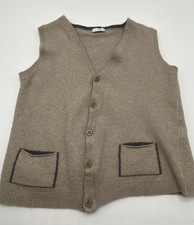 Il Gufo Boys Taupe Cashmere button up Gilet Waistcoat with pockets 5 Years