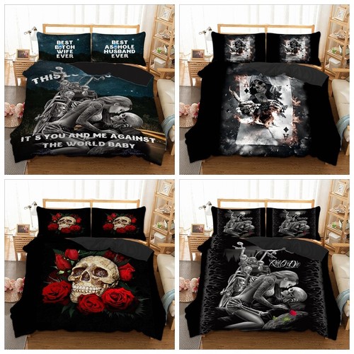 Skull duvet quilt cover - 3d,