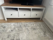 White TV Unit Stand Wooden Top