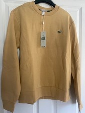 New :LACOSTE Men's Beige Logo Sweatshirt/Jumper Size L : Lacoste 5 :  New & Tags