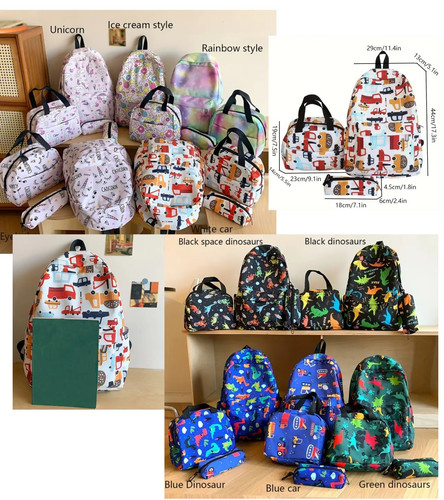3pcs set kids school bag - kids, large