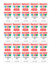 Mini Love heart sweet Wrappers Birthday personalised favours sweet cart table 