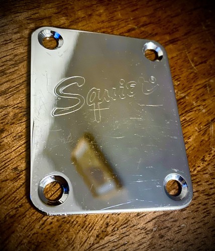 Chrome squier neck plate for - chrome,