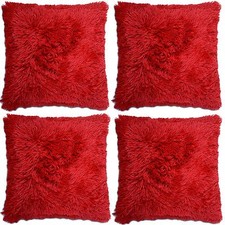 4 x Super Soft Red Faux Fur