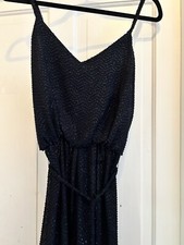 70s Frederick’s Of Hollywood Vintage Black Glittery Glam Disco Dress size 6-8