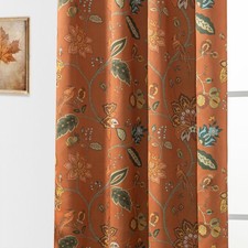 Burnt Orange Boho Fall Curtains Blackout for Living Room,Retro Patterned Bohe...