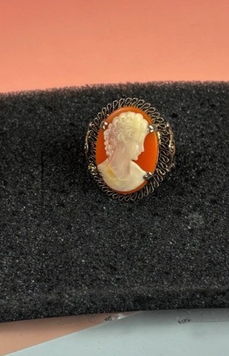 Vintage gold wire work cameo - wire,