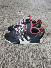 Adidas NMD R1.V2  black red white Men's low-top running sneakers Boost Size 8.5 