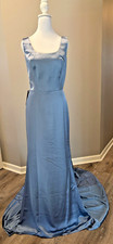 Chicsew Satin Square Neckline Maxi Lined Long Mermaid Bridesmaid Dresses Size 8