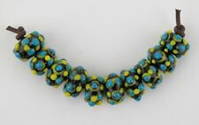 10 black lampwork rondelle raised eye sputnik beads